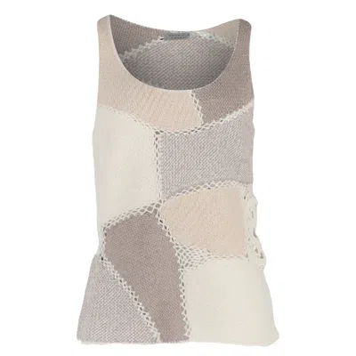 Gabriela Hearst Sara Knitted Patchwork Tank Top In Beige Wool In Neutral