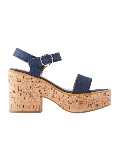 Gabriela Hearst Sardis 100 Mm Denim Sandals In Brown