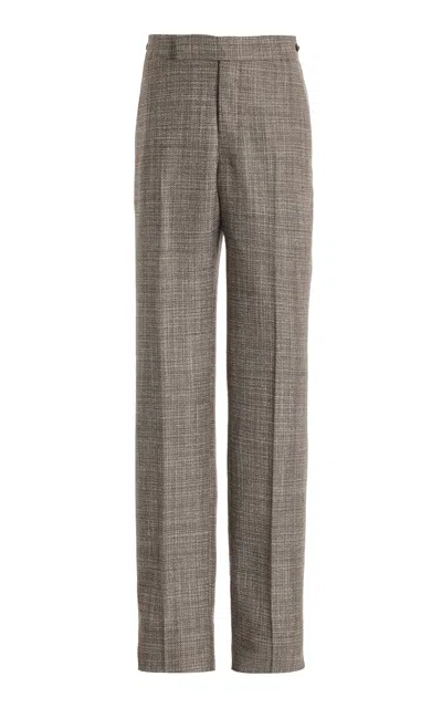 Gabriela Hearst Sebastian Pant In Chocolate Virgin Wool Tweed