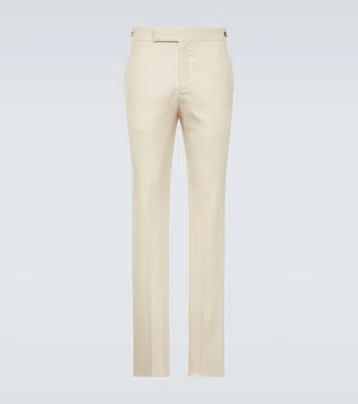 Gabriela Hearst Sebastian Wool And Silk Slim Pants In White
