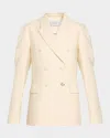 Gabriela Hearst Sedna Puff-sleeve Double-breasted Silk Blazer In Pink