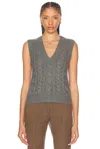 Gabriela Hearst Selsey Cashmere Sweater Vest In Dark Grey Multi