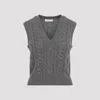 Gabriela Hearst Selsey Cashmere Sweater Vest In Dem Dark Grey Multi