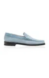 Gabriela Hearst Seren Loafer In Light Blue Suede Denim In Blue