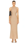 Gabriela Hearst Seren Gathered Silk-blend Bouclé Maxi Dress In Camel