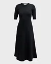 Gabriela Hearst Seymore Knit Midi Dress In Black Merino Wool Cashmere In Black