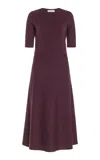 GABRIELA HEARST SEYMORE KNIT DRESS IN DEEP BORDEAUX CASHMERE WOOL WITH SILK