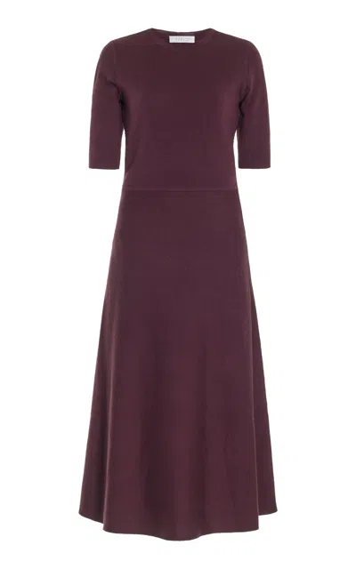 GABRIELA HEARST SEYMORE KNIT DRESS IN DEEP BORDEAUX CASHMERE WOOL WITH SILK