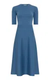 Gabriela Hearst Seymore Knit Midi Dress In Sky Merino Wool Cashmere In Sky