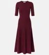 Gabriela Hearst Seymore Wool, Cashmere, And Silk Midi Dress In Bordeaux