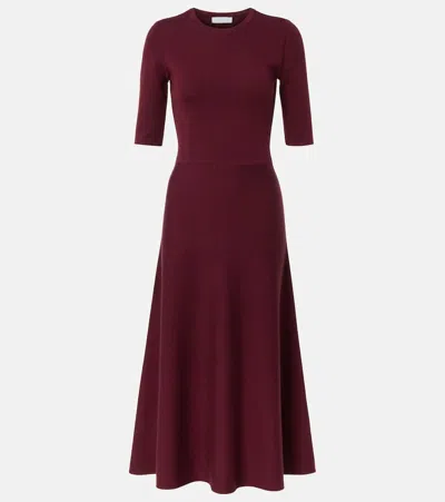 Gabriela Hearst Seymore Wool, Cashmere, And Silk Midi Dress In Bordeaux