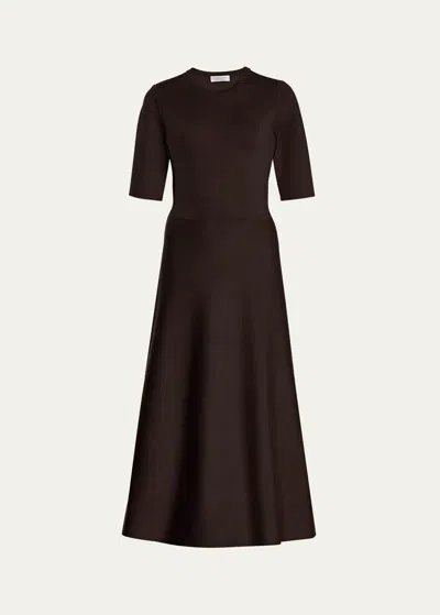 Gabriela Hearst Seymore Wool-cashmere Maxi Dress In Brown