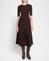 Gabriela Hearst Seymore Knit Dress In Chocolate Cashmere Wool With Silk In Chocolate