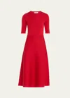 Gabriela Hearst Seymore Knit Dress In Red Cashmere Wool With Silk In Scarlet Red