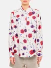 Gabriela Hearst Floral-print Front Button Blouse With Classic Collar In Multi