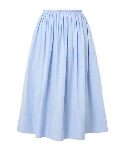 Gabriela Hearst Shiva Gathered Cotton-poplin Maxi Skirt In Blue