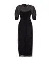 Gabriela Hearst Coretta Sheer Dress With Slip In Black Silk Organza In Black