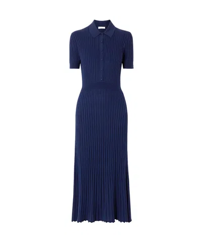 Gabriela Hearst Short Sleeve Dress In Blue