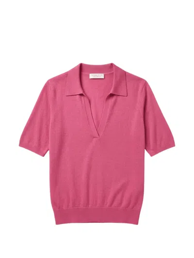 Gabriela Hearst Short-sleeve V-neck Top In Pink