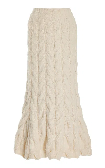 Gabriela Hearst Sienna Knit Maxi Skirt In Ivory Welfat Cashmere