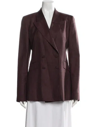Pre-owned Gabriela Hearst Silk Blazer In Burgundy