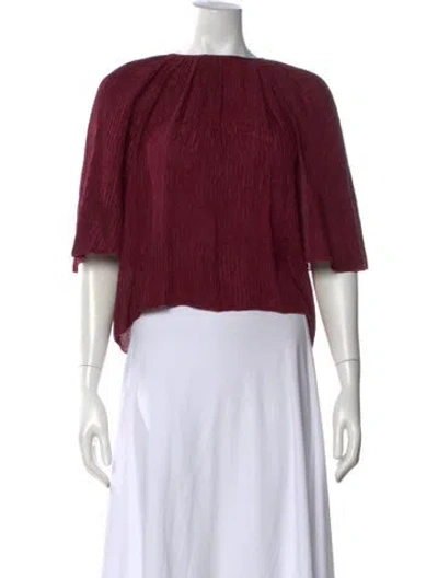 Pre-owned Gabriela Hearst Silk Crew Neck Top In Burgundy