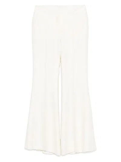 Gabriela Hearst Silk Flared Trousers In White