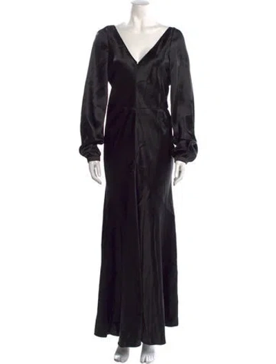 Pre-owned Gabriela Hearst Silk Long Dress In Black