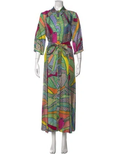 Pre-owned Gabriela Hearst Silk Long Dress In Multi