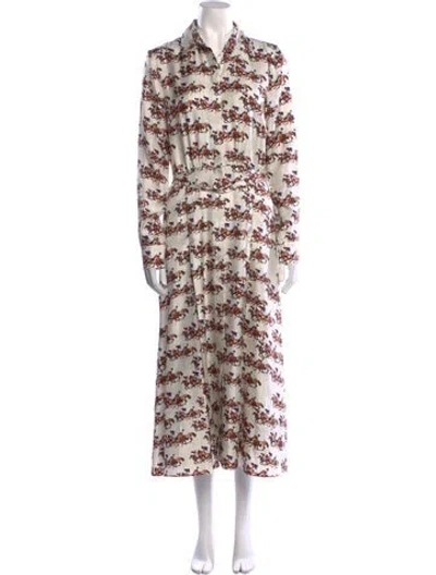 Pre-owned Gabriela Hearst Silk Long Dress In Neutral