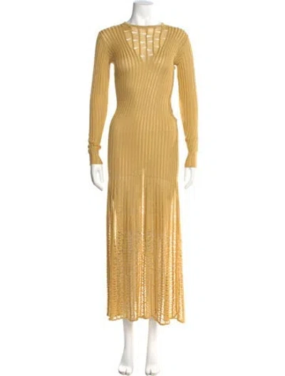 Pre-owned Gabriela Hearst Silk Long Dress In Neutral