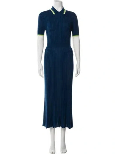 Pre-owned Gabriela Hearst Silk Long Dress W/ Tags In Blue