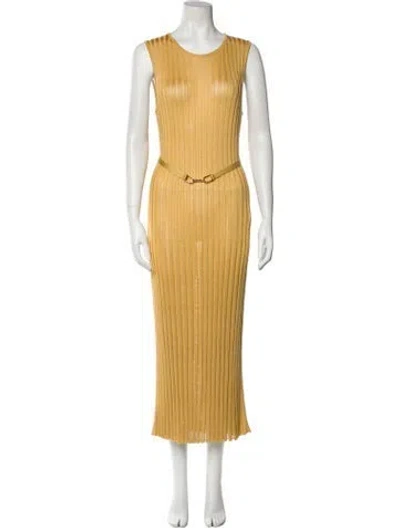 Pre-owned Gabriela Hearst Silk Long Dress In Yellow