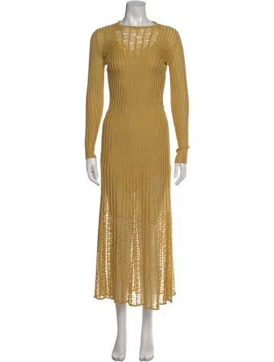 Pre-owned Gabriela Hearst Silk Long Dress In Yellow