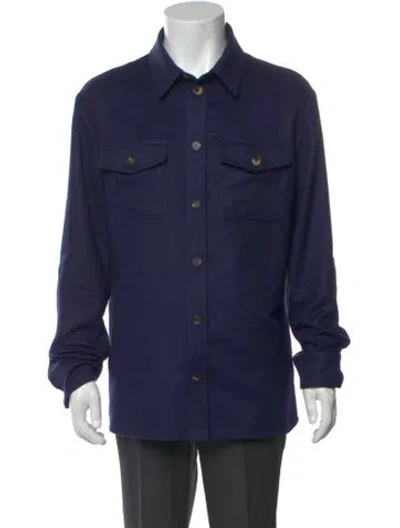 Pre-owned Gabriela Hearst Silk Long Sleeve Shirt In Blue