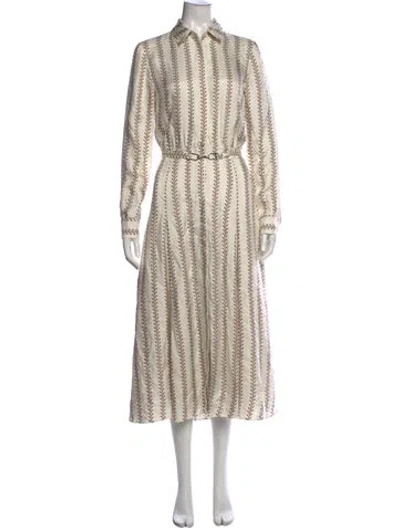 Pre-owned Gabriela Hearst Silk Midi Length Dress In Neutral