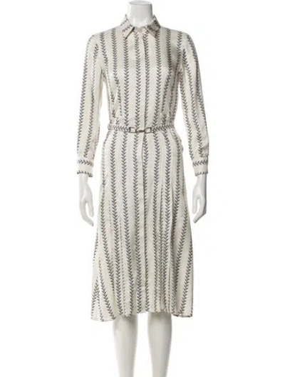 Pre-owned Gabriela Hearst Silk Midi Length Dress In White