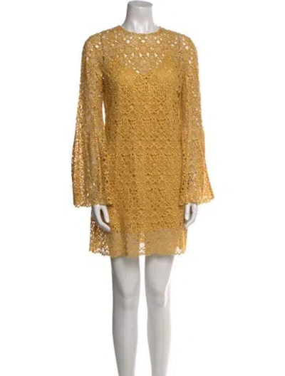Pre-owned Gabriela Hearst Silk Mini Dress In Yellow
