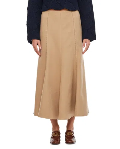 Gabriela Hearst Silk Pleated Midi Skirt In Brown