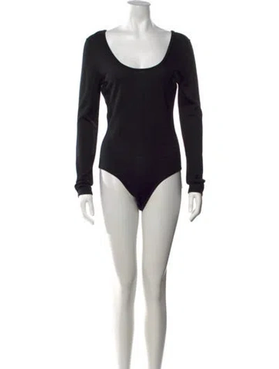 Pre-owned Gabriela Hearst Silk Scoop Neck Bodysuit In Black