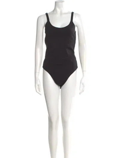 Pre-owned Gabriela Hearst Silk Scoop Neck Bodysuit W/ Tags In Black