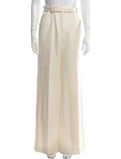 Pre-owned Gabriela Hearst Silk Wide Leg Pants In Neutral