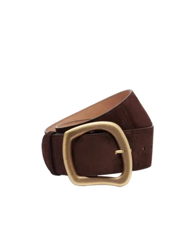 Gabriela Hearst Simone Large Suede Belt In Black