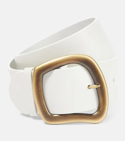 Gabriela Hearst Simone Leather Belt In Ivr Ivory