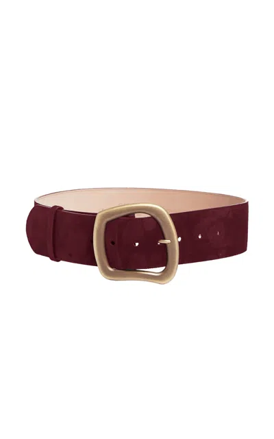 Gabriela Hearst Simone Medium Leather Belt In Burgundy