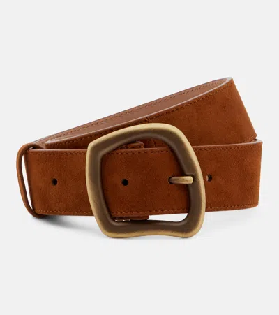 Gabriela Hearst Simone Medium Suede Belt In Brown