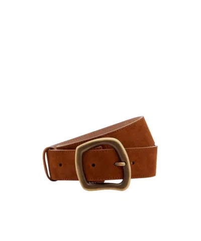 Gabriela Hearst Simone Medium Suede Belt In Brown