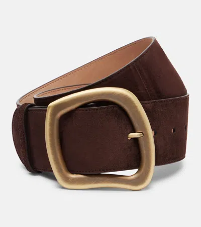 Gabriela Hearst Simone Suede Belt In Brown