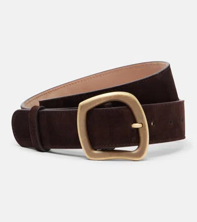 Gabriela Hearst Simone Suede Belt In Brown