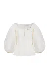 GABRIELA HEARST SIRO SEQUIN TOP IN IVORY WOOL